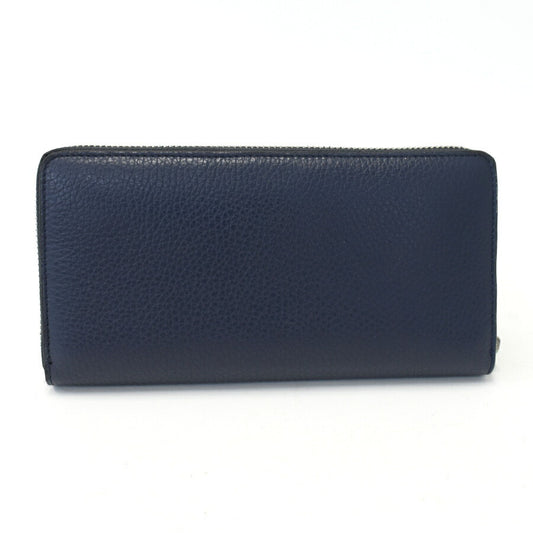 新品未使用展示品 Vivienne Westwood ヴィヴィアン ウエストウッド 長財布 MELIH メリー ラウンドジップウォレット 51050022 ネイビー オレンジ シルバー金具 レザー ユニセックス