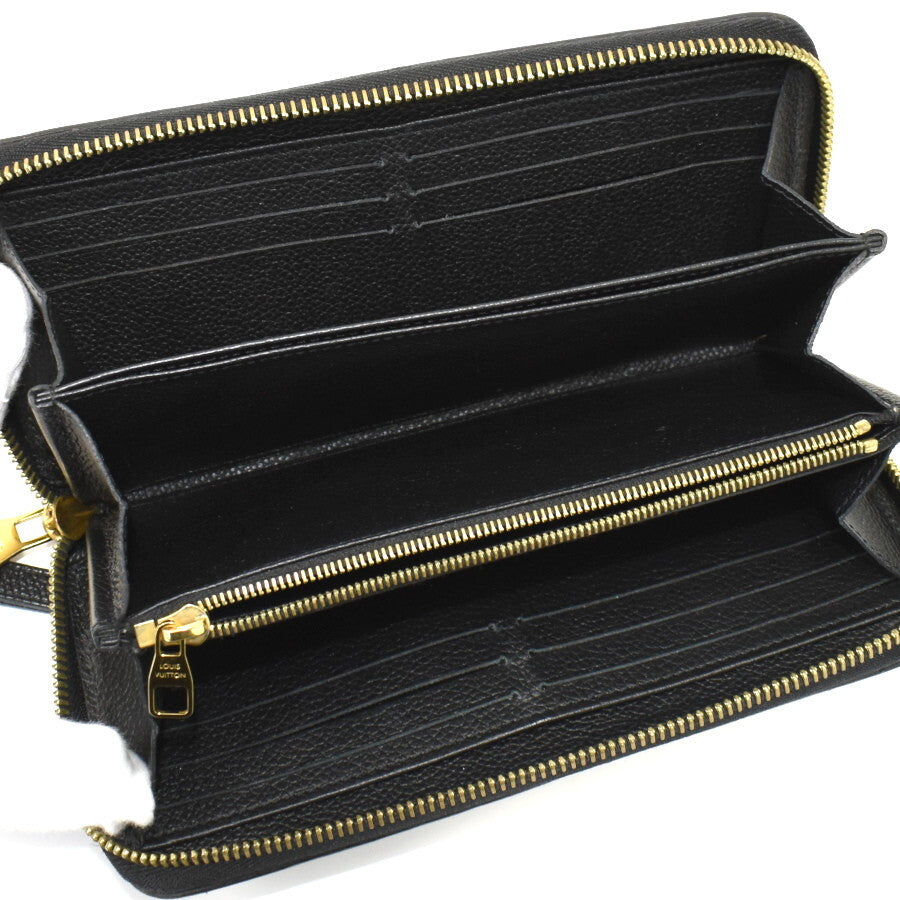 美品 LOUIS VUITTON ルイ ヴィトン 長財布 モノグラム アンプラント ジッピー・ウォレット M61864 ブラック ゴールド金具 レザー ユニセックス