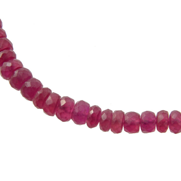 新品未使用展示品 no brand ノーブランド 磁気ネックレス 貴金属 ネックレス - K18ホワイトゴールド ルビー 55ct WG ビーズカット 磁気4玉 750