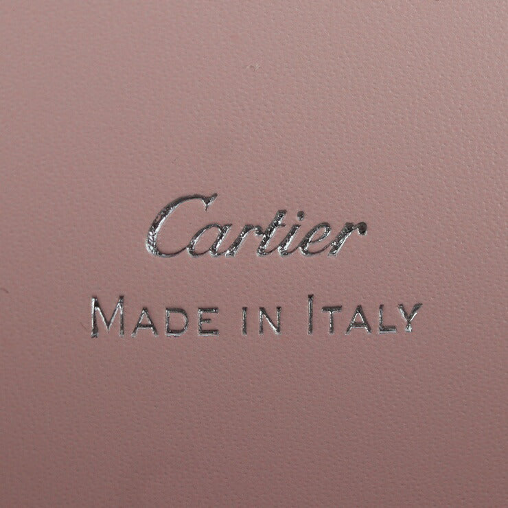 新品未使用展示品 CARTIER カルティエ チェーンショルダーバッグ ドゥーブルC ドゥ カルティエ ショルダーバッグ L1002369 カーフレザー ピンク ペールピンク シルバー金具 ポシェット