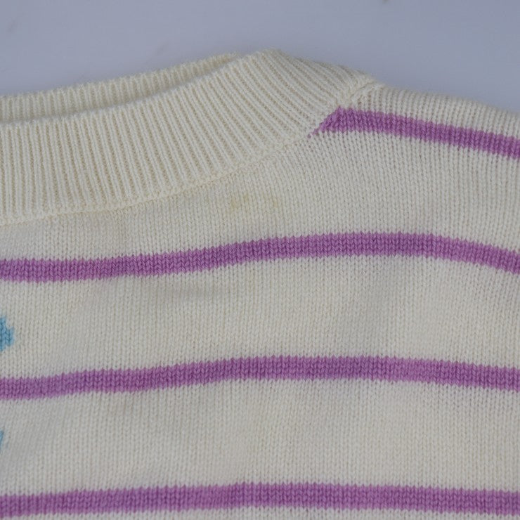 美品 CHANEL シャネル ココマーク セーター P62885K 48446 表記サイズ 38 カシミヤ アイボリー マルチカラー ニット ボーダー ドルマンスリーブ プルオーバー