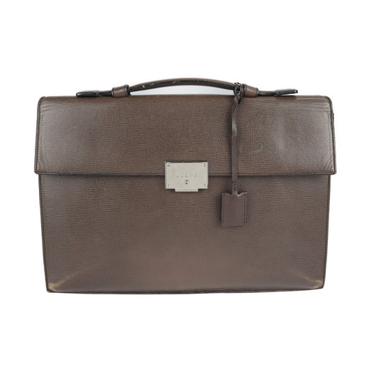 LOEWE ロエベ ブリーフケース ビジネスバッグ レザー ブラウン シルバー金具 2WAY 書類鞄 ショルダーバッグ