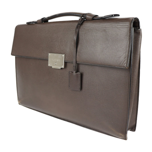 LOEWE ロエベ ブリーフケース ビジネスバッグ レザー ブラウン シルバー金具 2WAY 書類鞄 ショルダーバッグ