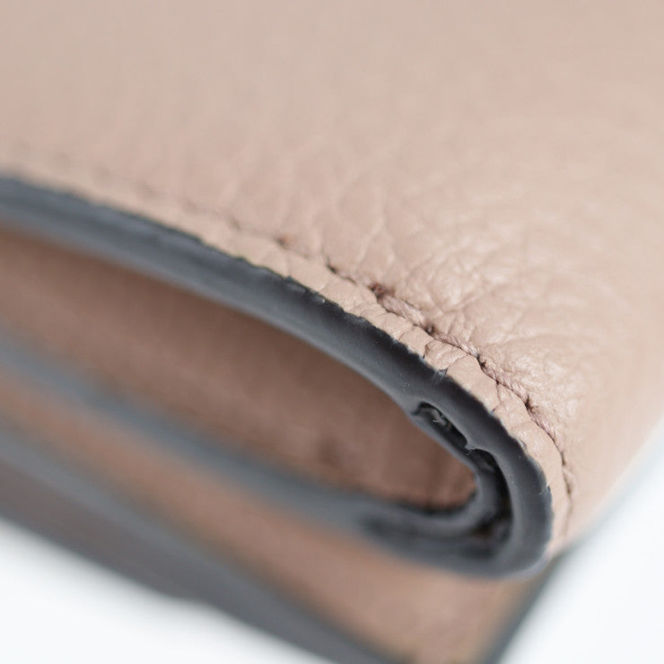 新古未使用展示品 Alexander McQueen アレキサンダーマックイーン ミニ ウォレット 三つ折り財布 573524 レザー ピンクベージュ系 コンパクトウォレット