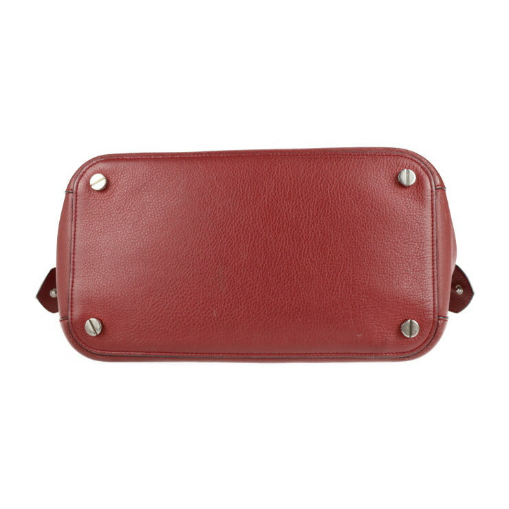 BALLY バリー バッグ ハンドバッグ レザー レッド系 シルバー金具 ２WAY ショルダーバッグ ミニボストンバッグ