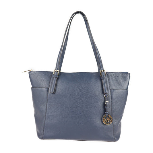 超美品 Michael Kors マイケルコース JET SET ITEM トートバッグ 35H7GTTT9L レザー ネイビー系 ゴールド金具 ショルダーバッグ