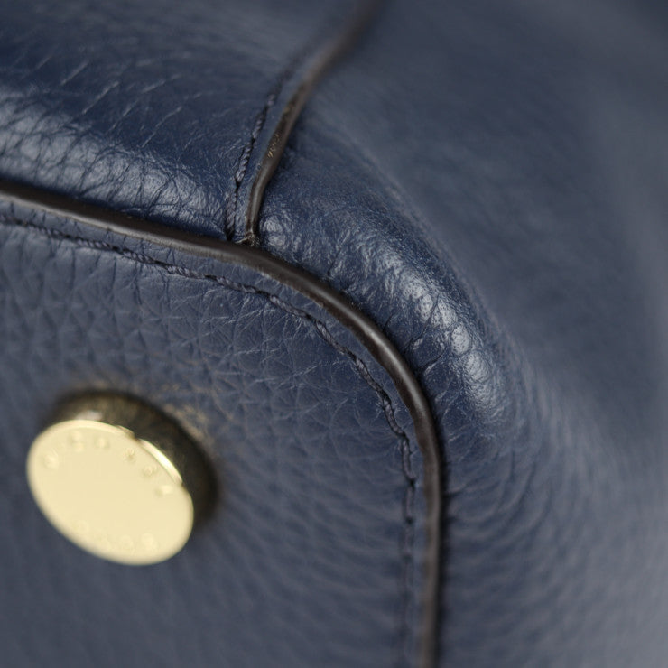 超美品 Michael Kors マイケルコース JET SET ITEM トートバッグ 35H7GTTT9L レザー ネイビー系 ゴールド金具 ショルダーバッグ