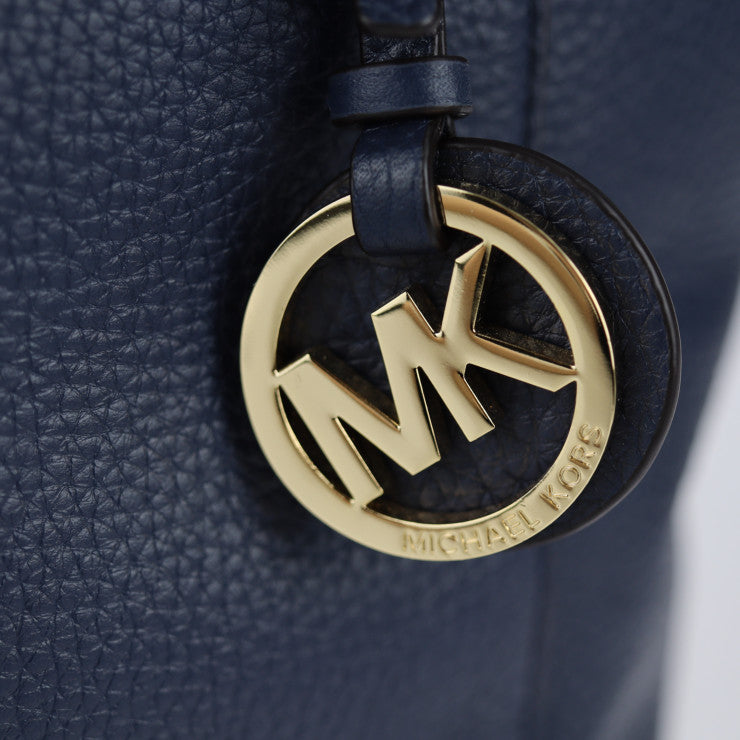 超美品 Michael Kors マイケルコース JET SET ITEM トートバッグ 35H7GTTT9L レザー ネイビー系 ゴールド金具 ショルダーバッグ
