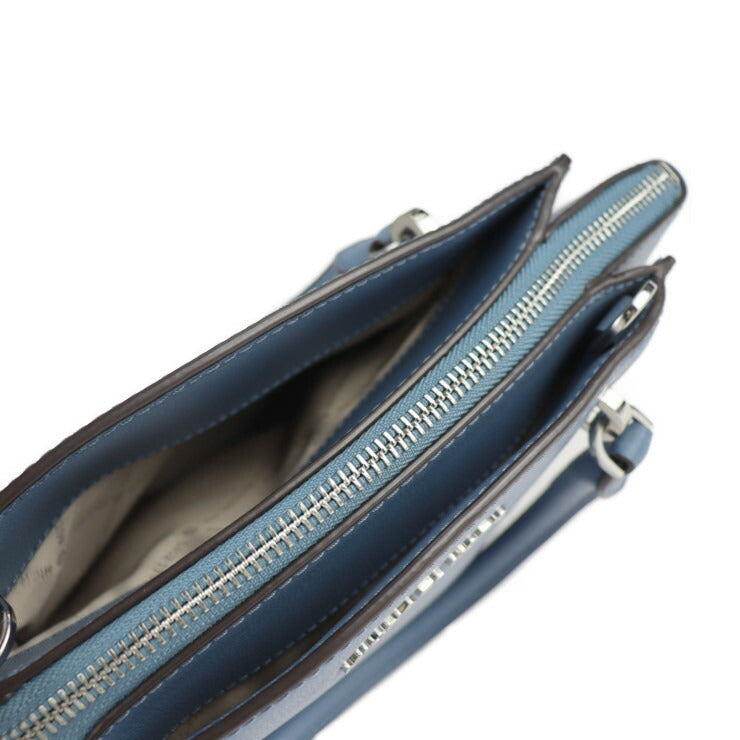 新古未使用展示品 Michael Kors マイケルコース ハンドバッグ 35F8SE0S5L レザー スカイブルー シルバー金具 フラワーモチーフ 花柄 スタッズ 2WAY ショルダーバッグ