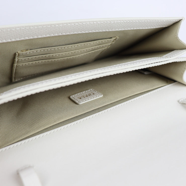 超美品 Furla フルラ 2WAY クラッチバッグ ショルダーバッグ EAW4A レザー ホワイト ゴールド金具 1927 ポシェット ターンロック