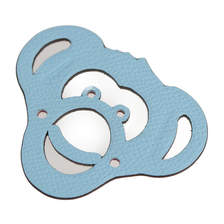 超美品 HERMES エルメス シューズアクセサリー サル プティ アッシュ その他ファッション雑貨 H1064328 ヴォースイフト ヴォーエプソン ボルドー系 ライトブルー系 モンキー 猿モチーフ