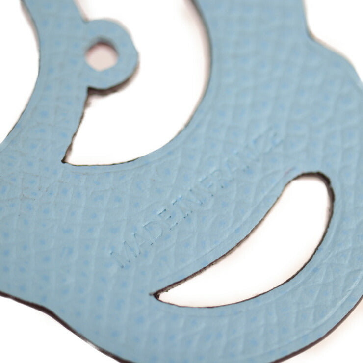 超美品 HERMES エルメス シューズアクセサリー サル プティ アッシュ その他ファッション雑貨 H1064328 ヴォースイフト ヴォーエプソン ボルドー系 ライトブルー系 モンキー 猿モチーフ