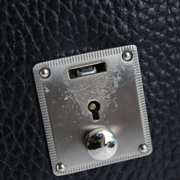 BURBERRY バーバリー ブリーフケース ビジネスバッグ レザー ブラック シルバー金具 ハンドバッグ 書類鞄