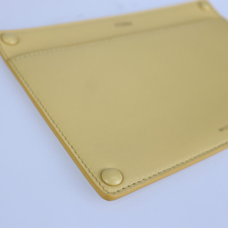 超美品 FENDI フェンディ ピーカブー ポケット ポーチ 7AR907 ナッパレザー SEMOLINO クリームイエロー系 ゴールド金具 ピーカブー用 アクセサリーポケット バッグインポーチ