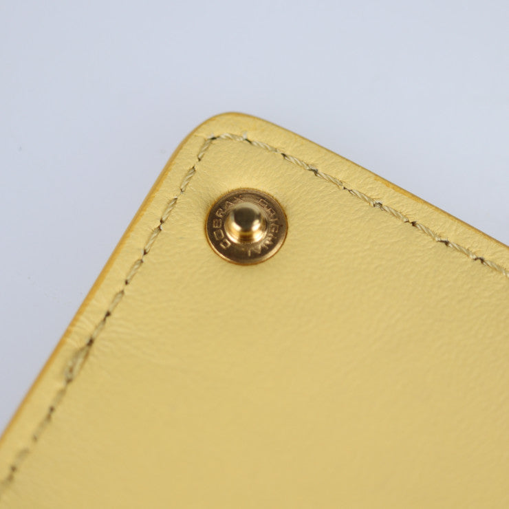 超美品 FENDI フェンディ ピーカブー ポケット ポーチ 7AR907 ナッパレザー SEMOLINO クリームイエロー系 ゴールド金具 ピーカブー用 アクセサリーポケット バッグインポーチ