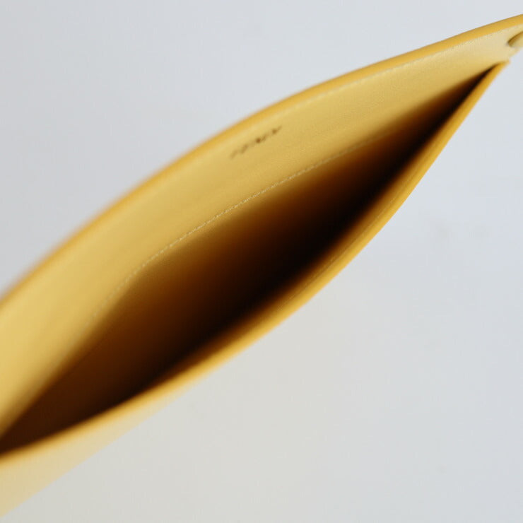 超美品 FENDI フェンディ ピーカブー ポケット ポーチ 7AR907 ナッパレザー SEMOLINO クリームイエロー系 ゴールド金具 ピーカブー用 アクセサリーポケット バッグインポーチ