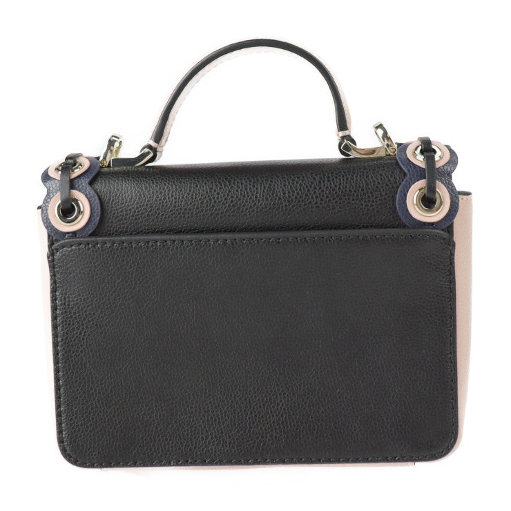 超美品 Kate Spade ケイトスペード メイジー パターソン ドライブグロメット ハンドバッグ WKRU5899 レザー ブラック ピンクベージュ系 ゴールド金具 2WAY ショルダーバッグ トップハンドル