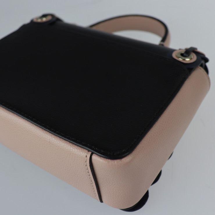 超美品 Kate Spade ケイトスペード メイジー パターソン ドライブグロメット ハンドバッグ WKRU5899 レザー ブラック ピンクベージュ系 ゴールド金具 2WAY ショルダーバッグ トップハンドル