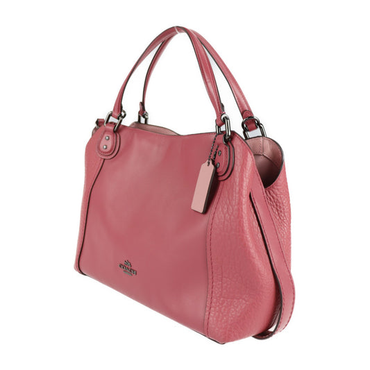 超美品 COACH コーチ EDIE28 イーディー28 ハンドバッグ 57645 ミックスドレザー ピンク系 ガンメタル金具 2WAY ショルダーバッグ
