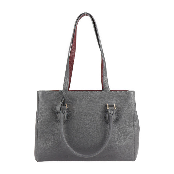 超美品 COCOCELUX GOLD ココセリュックス ゴールド 2WAYバッグ トートバッグ レザー グレー ボルドー ゴールド金具 ショルダーバッグ ポーチ付き