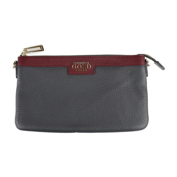 超美品 COCOCELUX GOLD ココセリュックス ゴールド 2WAYバッグ トートバッグ レザー グレー ボルドー ゴールド金具 ショルダーバッグ ポーチ付き