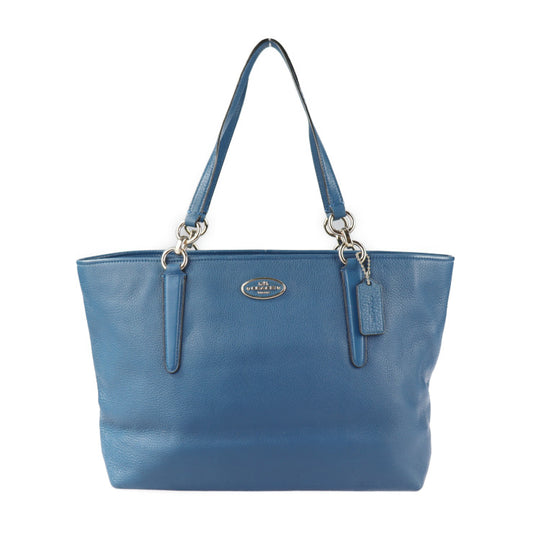 美品 COACH コーチ シカゴ エリス トートバッグ 33961 レザー ブルー ゴールド金具 ショルダーバッグ