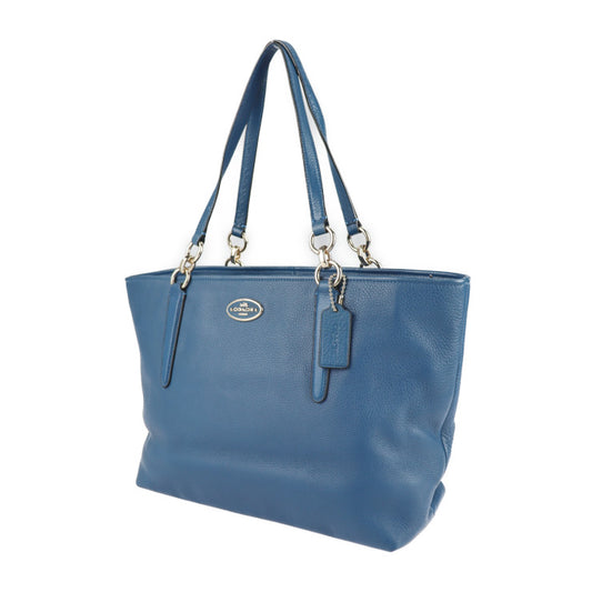 美品 COACH コーチ シカゴ エリス トートバッグ 33961 レザー ブルー ゴールド金具 ショルダーバッグ