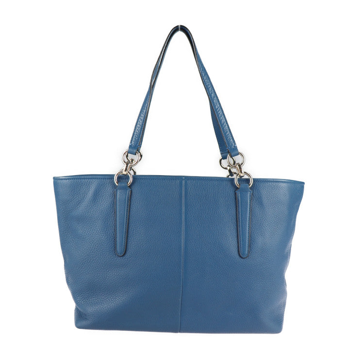 美品 COACH コーチ シカゴ エリス トートバッグ 33961 レザー ブルー ゴールド金具 ショルダーバッグ