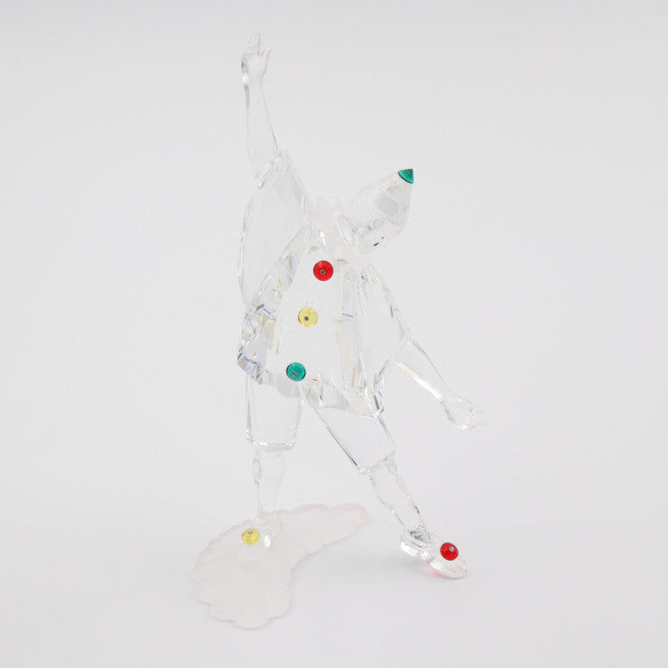 新古未使用展示品 SWAROVSKI スワロフスキー PIERROT ピエロ マスカレード インテリア 230586 クリスタルガラス クリア レッド イエロー グリーン 1999年 SCS会員限定品 オブジェ フィギュリン 置物
