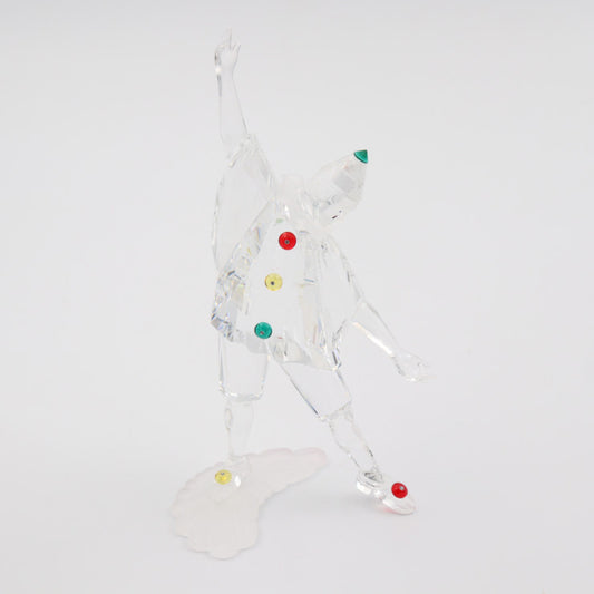 新古未使用展示品 SWAROVSKI スワロフスキー PIERROT ピエロ マスカレード インテリア 230586 クリスタルガラス クリア レッド イエロー グリーン 1999年 SCS会員限定品 オブジェ フィギュリン 置物