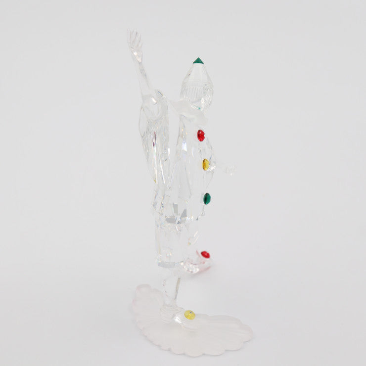 新古未使用展示品 SWAROVSKI スワロフスキー PIERROT ピエロ マスカレード インテリア 230586 クリスタルガラス クリア レッド イエロー グリーン 1999年 SCS会員限定品 オブジェ フィギュリン 置物