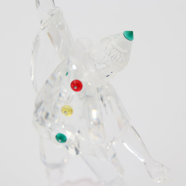 新古未使用展示品 SWAROVSKI スワロフスキー PIERROT ピエロ マスカレード インテリア 230586 クリスタルガラス クリア レッド イエロー グリーン 1999年 SCS会員限定品 オブジェ フィギュリン 置物