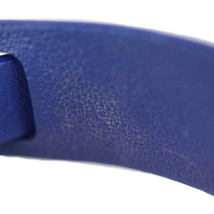 LOUIS VUITTON ルイ ヴィトン ブラスレ・スパイクイット ブレスレット M6693F ＃17 レザー ブルー ゴールド金具 シルバー金具 二重