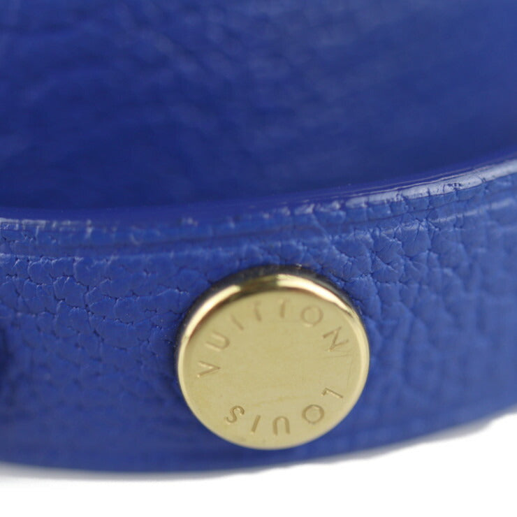 LOUIS VUITTON ルイ ヴィトン ブラスレ・スパイクイット ブレスレット M6693F ＃17 レザー ブルー ゴールド金具 シルバー金具 二重