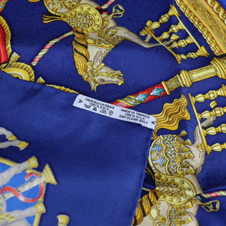 超美品 HERMES エルメス LUNA PARK ルナパーク 遊園地 カレ90 スカーフ シルク ブルー マルチカラー メリーゴーランド