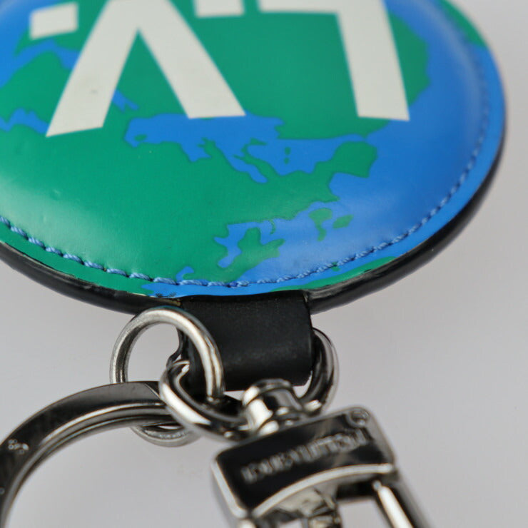 LOUIS VUITTON ルイ ヴィトン ポルトクレ パディッド キーホルダー M68307 モノグラムキャンバス レザー ブラウン ブルー グリーン ホワイト シルバー金具 キーリング バッグチャーム