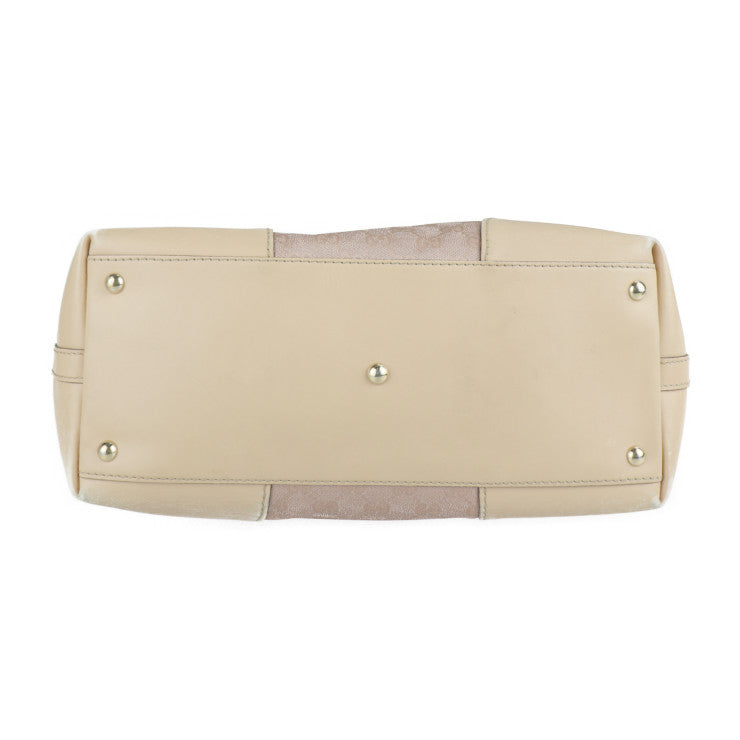 GUCCI グッチ ラブリー トートバッグ 257071 GGキャンバス レザー ピンク系 ベージュ ゴールド金具 ハンドバッグ