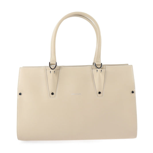 新古未使用展示品 Longchamp ロンシャン トップハンドル トートバッグM パリ プルミエ ハンドバッグ カーフスキン ライトベージュ系 シルバー金具