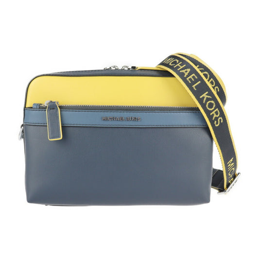 新品未使用展示品 Michael Kors マイケルコース クーパー ショルダーバッグ 37S1SCOC5L レザー ネイビー イエロー マルチカラー クロスボディ メッセンジャーバッグ 2WAY クラッチバッグ セカンドバッグ