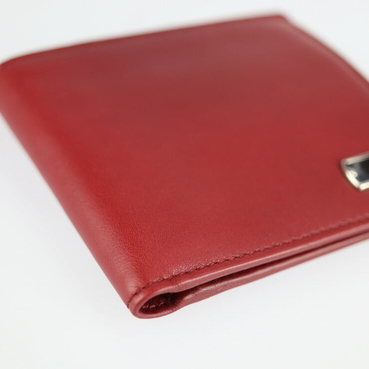 超美品 GUCCI グッチ コンパクトウォレット 二つ折り財布 322134 レザー ボルドー系 ロゴプレート