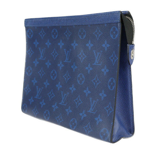 美品 LOUIS VUITTON ルイ ヴィトン ポシェット ヴォワヤージュMM タイガラマ セカンドバッグ M30423 モノグラムタイガラマ コバルト シルバー金具 クラッチバッグ ポーチ ビトン ブルー系
