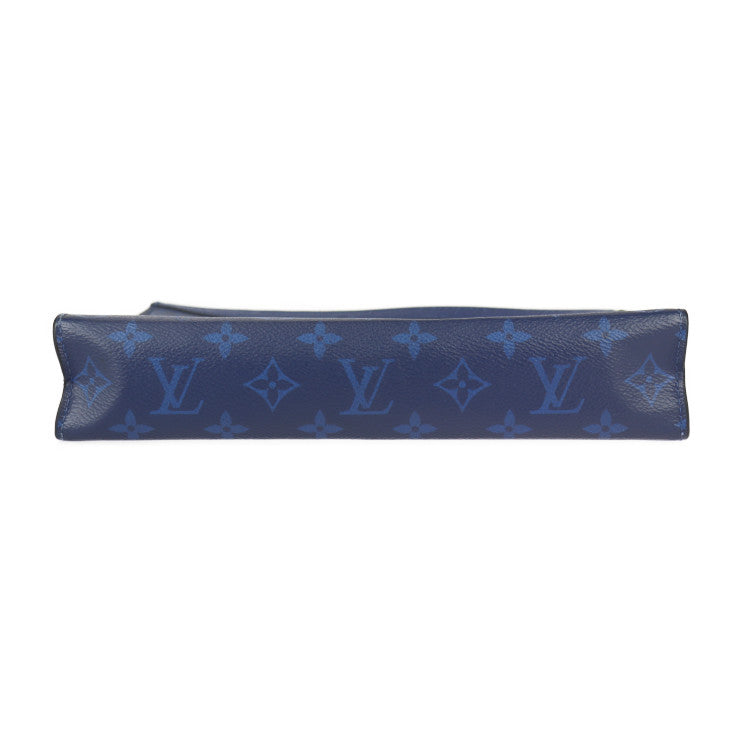 美品 LOUIS VUITTON ルイ ヴィトン ポシェット ヴォワヤージュMM タイガラマ セカンドバッグ M30423 モノグラムタイガラマ コバルト シルバー金具 クラッチバッグ ポーチ ビトン ブルー系