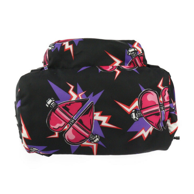 美品 PRADA プラダ フランケンシュタイン バックパック ユニバーサルスタジオ コラボ リュック・デイパック 2VZ135 ナイロン ブラック フューシャ シルバー金具