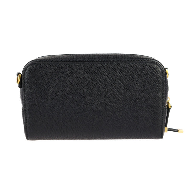 新古未使用展示品 Christian Dior クリスチャンディオール カロ ダブルポーチ ショルダーバッグ S7431UBAE レザー ブラック ゴールド金具 2WAY セカンドバッグ クラッチバッグ