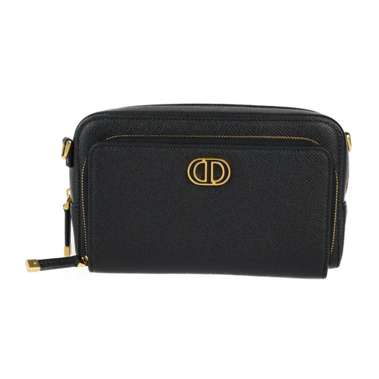 新古未使用展示品 Christian Dior クリスチャンディオール カロ ダブルポーチ ショルダーバッグ S7431UBAE カーフスキン ブラック ゴールド金具 2WAY セカンドバッグ クラッチバッグ