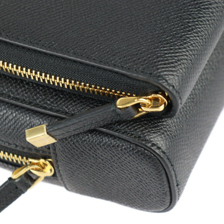 新古未使用展示品 Christian Dior クリスチャンディオール カロ ダブルポーチ ショルダーバッグ S7431UBAE カーフスキン ブラック ゴールド金具 2WAY セカンドバッグ クラッチバッグ