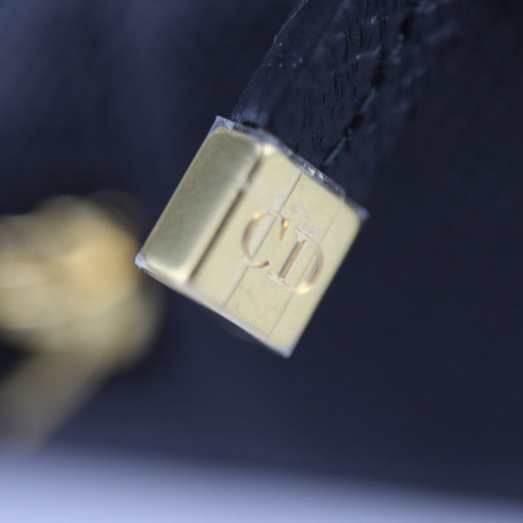 新古未使用展示品 Christian Dior クリスチャンディオール カロ ダブルポーチ ショルダーバッグ S7431UBAE カーフスキン ブラック ゴールド金具 2WAY セカンドバッグ クラッチバッグ