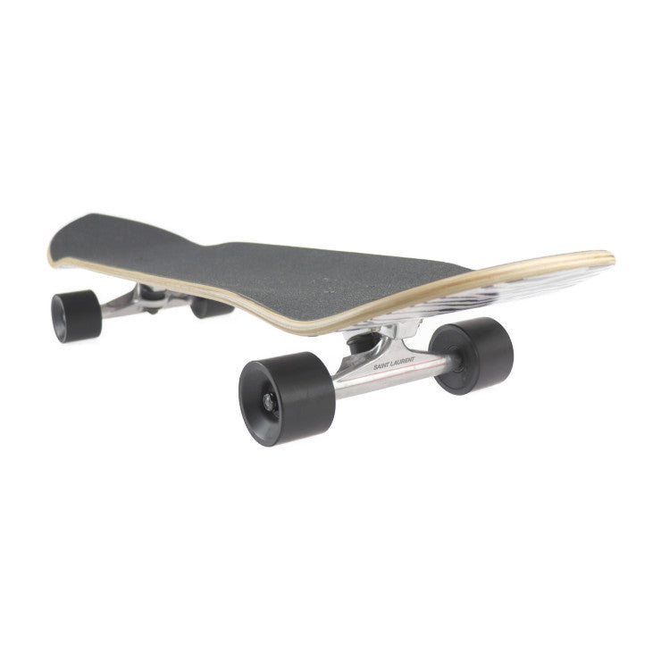 YVES SAINT LAURENT イヴ サンローラン スケートボード その他雑貨 - ウッド ホワイト ブラック シルバー金具 スケボー ゼブラ柄 インテリア