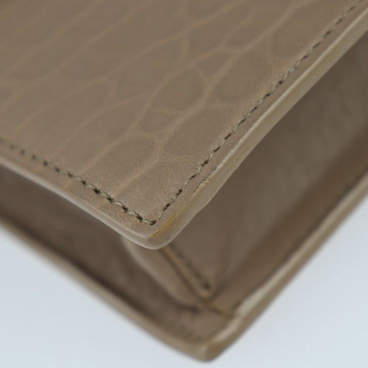 超美品 JIMMY CHOO ジミーチュウ レイラ ショルダーバッグ GNL 163 レザー ライトモカ ゴールド金具 2WAY クラッチバッグ チェーン ポシェット