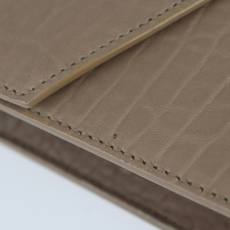 超美品 JIMMY CHOO ジミーチュウ レイラ ショルダーバッグ GNL 163 レザー ライトモカ ゴールド金具 2WAY クラッチバッグ チェーン ポシェット